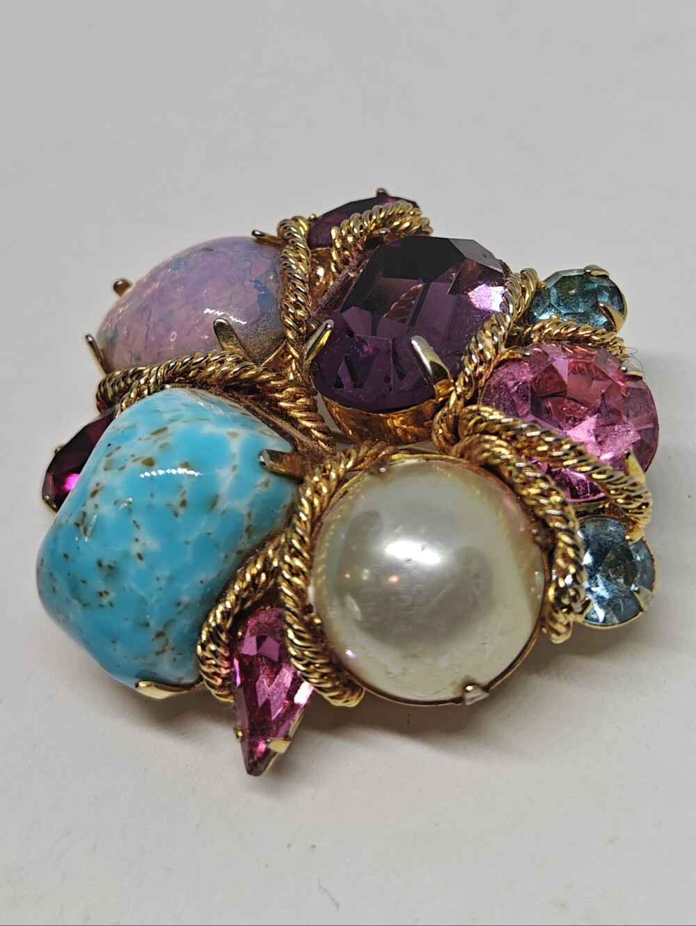 Stunning Vintage Vogue Jlry Multicolored Brooch